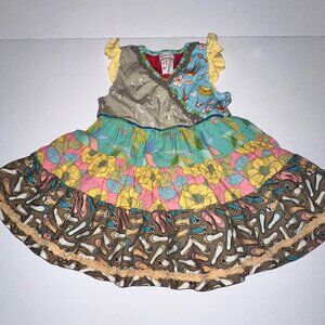 MATILDA JANE size 2T LAYERED TWIRLY DRESS shoes flowers butterflies